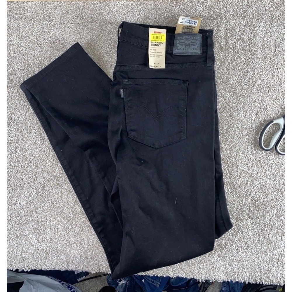 Levi's 311 Shaping Skinny Jeans 14 Medium Black 34x30 Skater Y2K Stretch Cotton